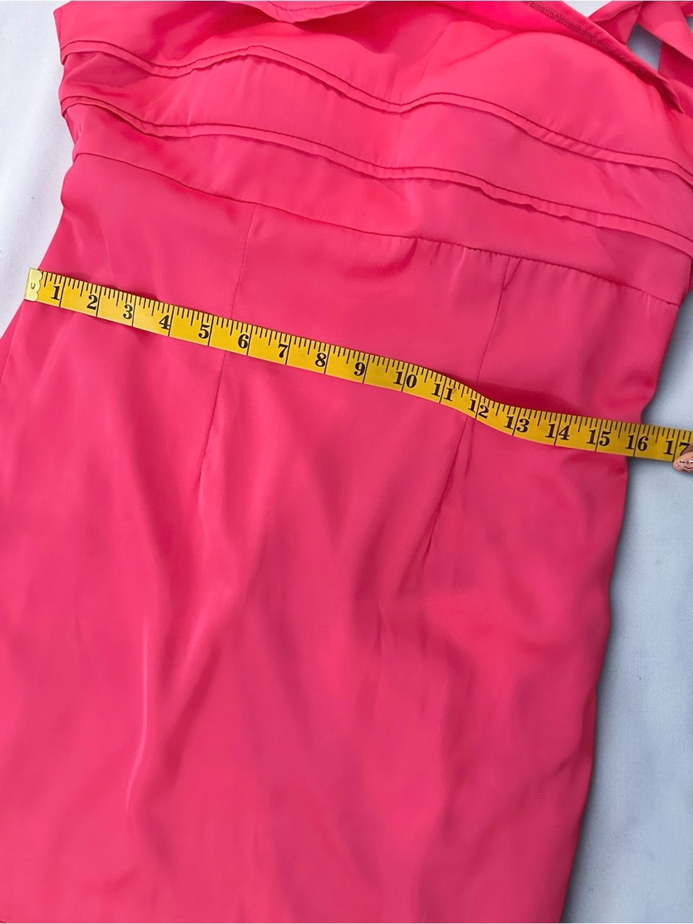 Fashion Nova Hot Pink Satin Tie Strap Mini Dress Open Back Size 6 - Picture 13 of 16